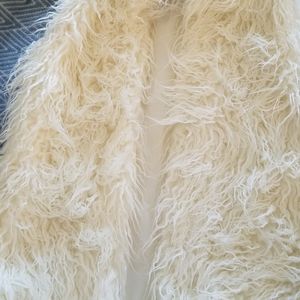 White fluffy vest elegant